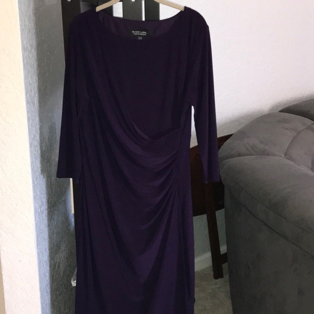 Evan Picone Deep Purple Long Sleeve Dress